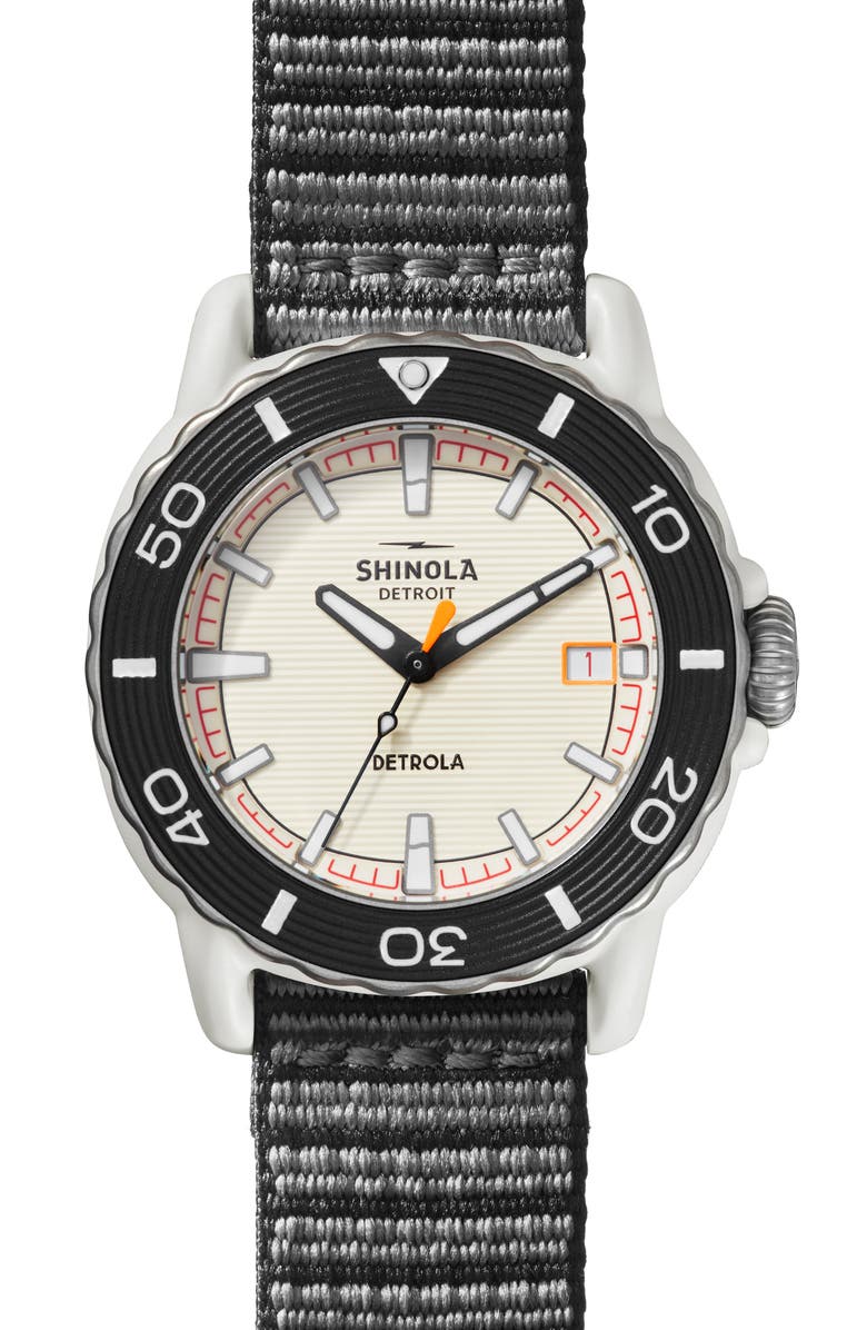 Shinola Sea Creatures Woven Strap Watch, 40mm, Alternate, color, 