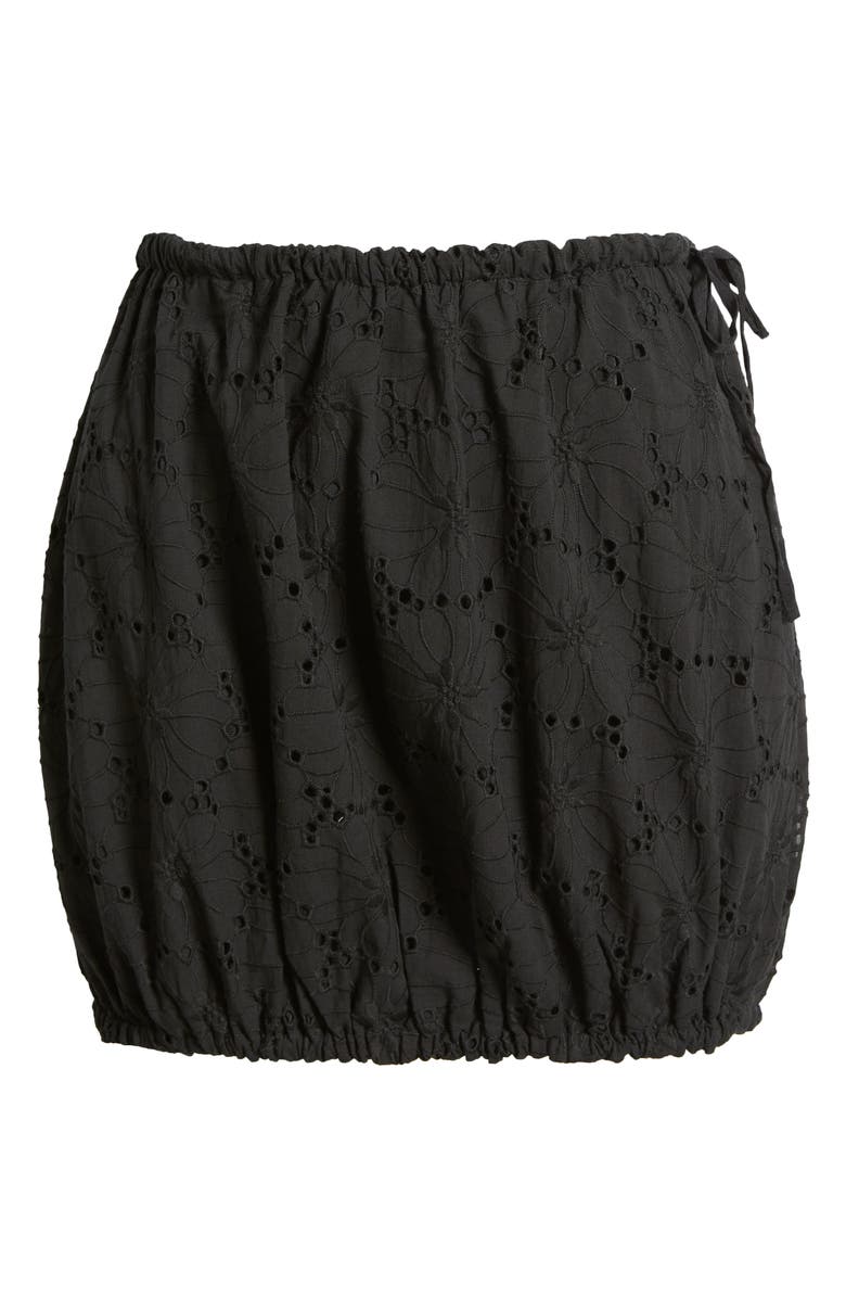 Mistress Rocks Broderie Anglaise Cotton Miniskirt, Alternate, color, Black
