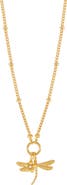 Estella Bartlett Flower & Dragonfly Charm Necklace