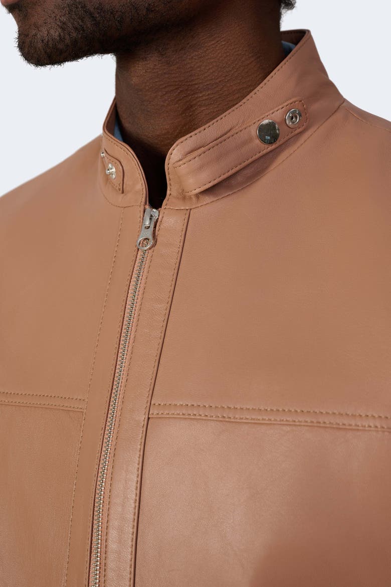Rafe Leather Jacket, Alternate, color, Mocha Mousse