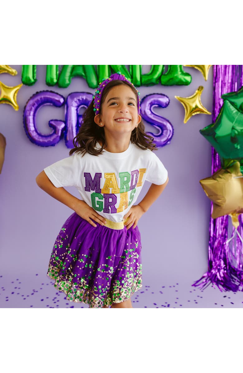 Sweet Wink Mardi Gras Patch Short Sleeve T-Shirt, Alternate, color, 