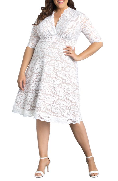 Bella Lace Fit & Flare Dress (Plus Size)