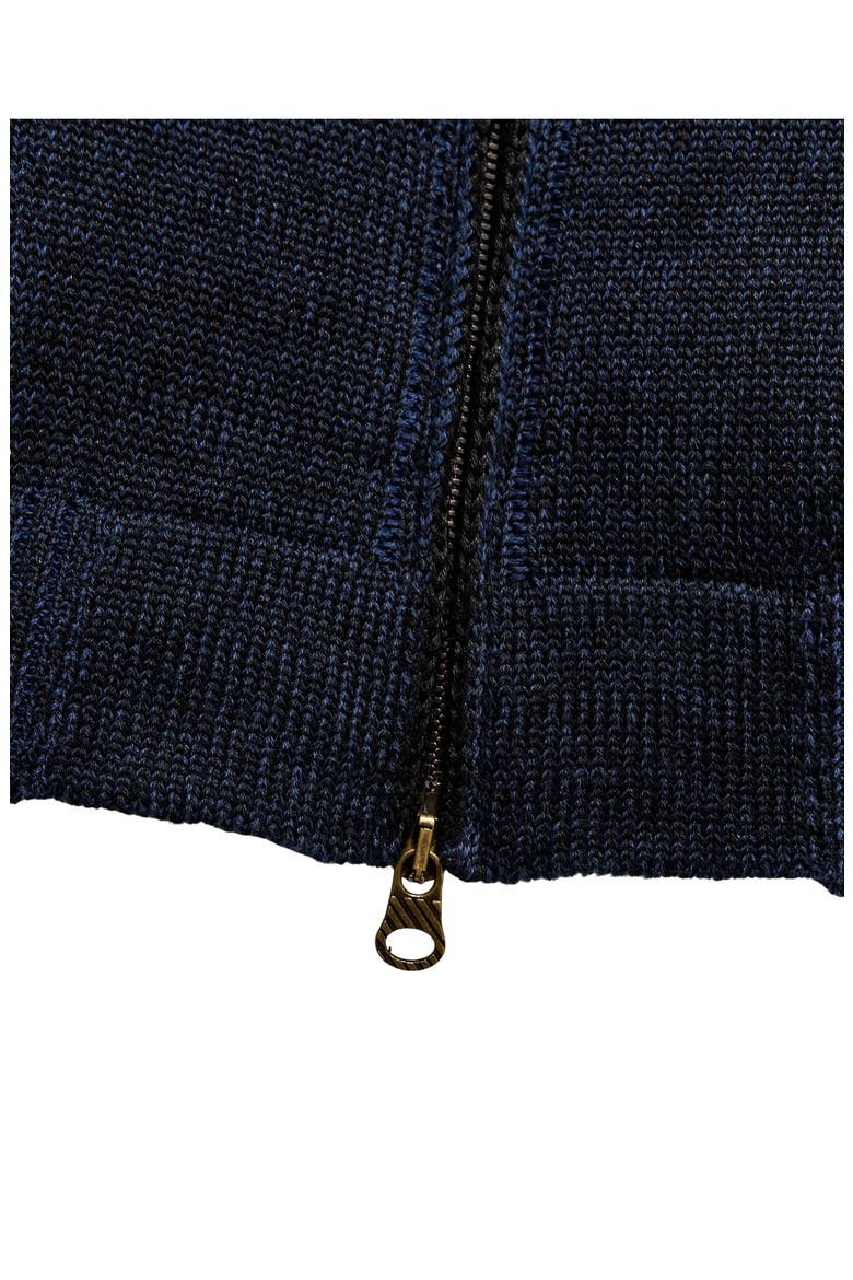 Linen & Cotton Track Zip Cardigan, Alternate, color, NAVY
