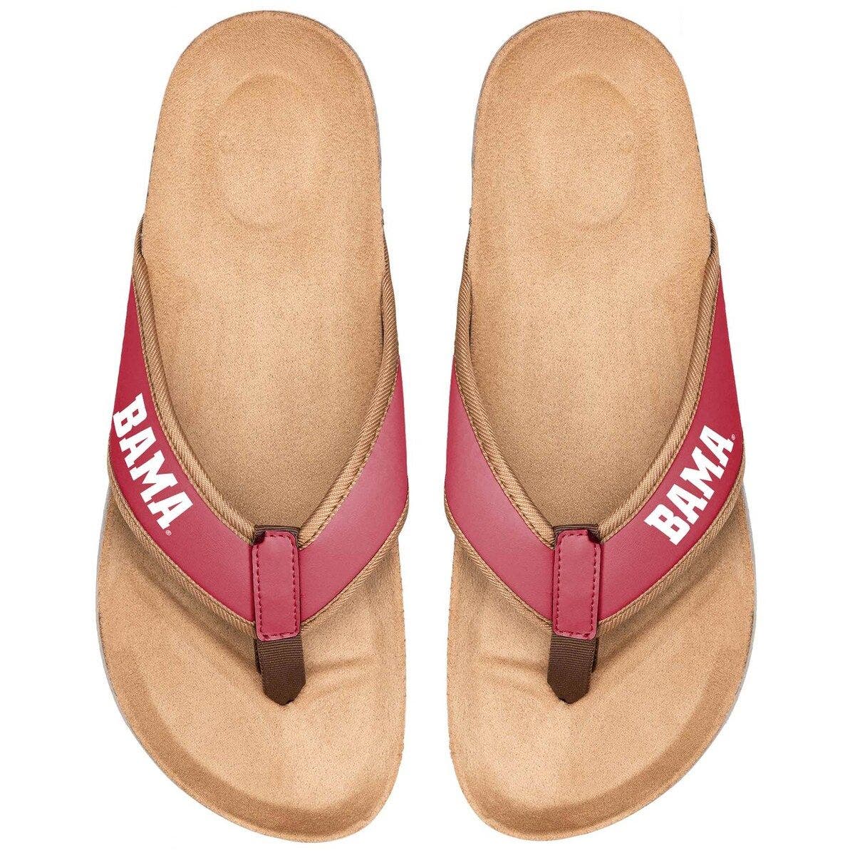 FOCO Men's FOCO Alabama Crimson Tide Cork Flip Flops, Main, color, 