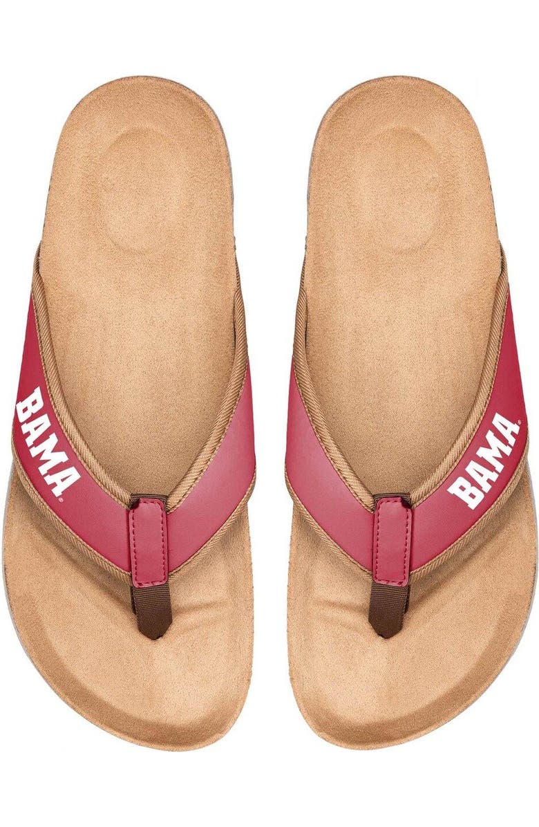 FOCO Men's FOCO Alabama Crimson Tide Cork Flip Flops, Main, color,