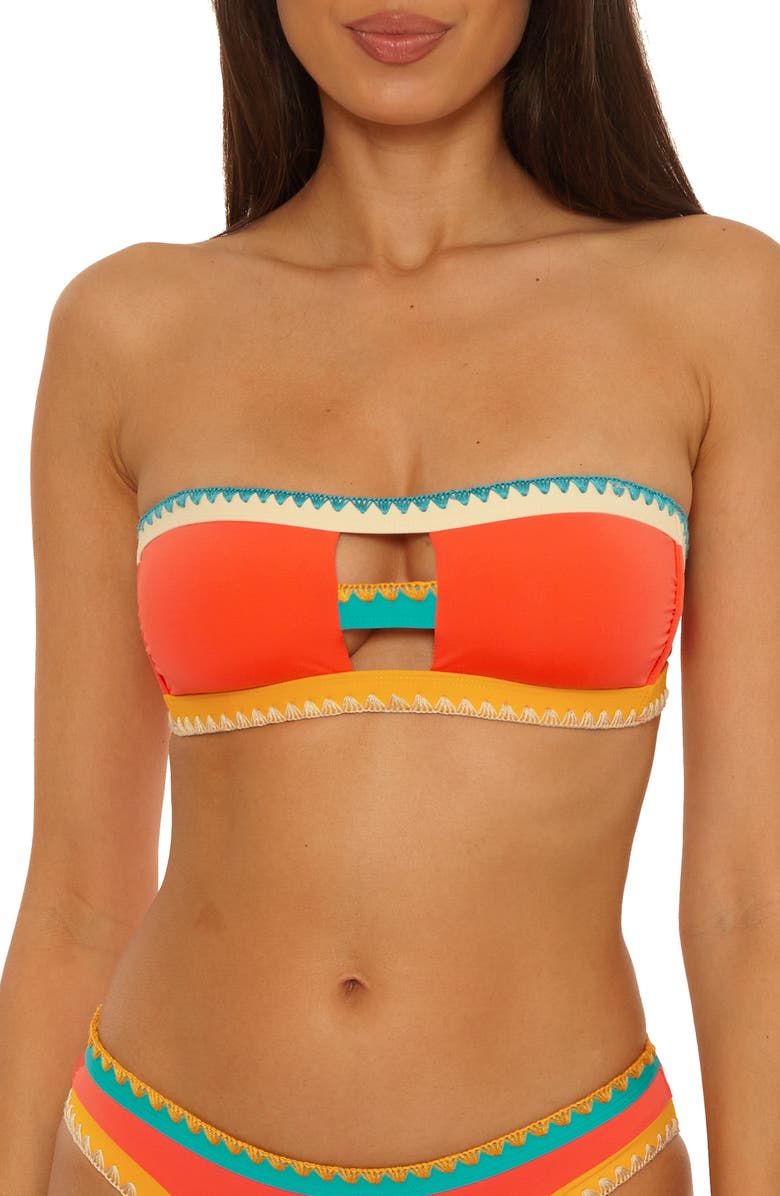 Lucky Brand Avila Bandeau Bikini Top, Main, color, Scarlet