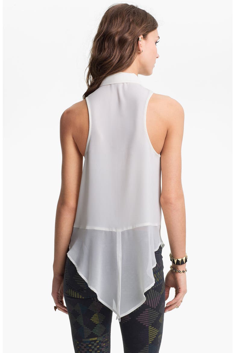 Neon Stud Collar Sleeveless Shirt, Alternate, color, IVORY