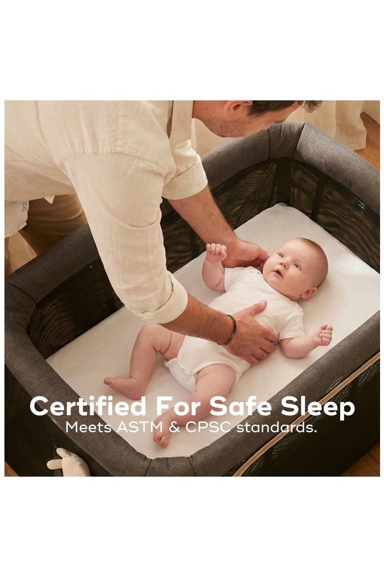 Moov and Comfy 3-in-1 Travel Crib and Playard, Alternate, color, CHARCOAL