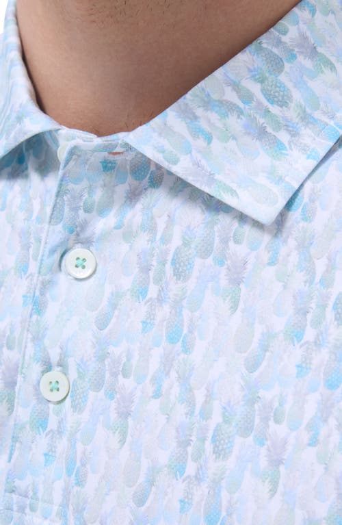 Bugatchi Victor Ooohcotton® Pineapple Print Polo In Menthol