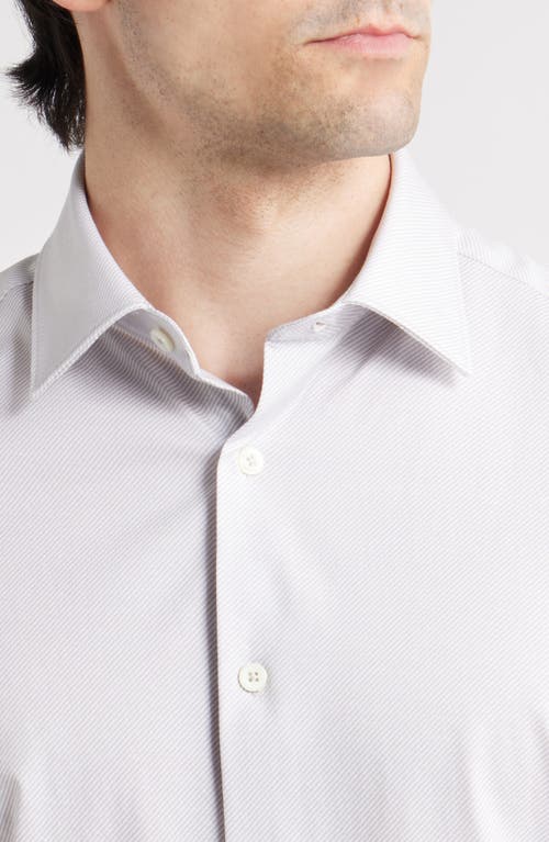 Bugatchi Miles Ooohcotton® Pinstripe Short Sleeve Button-up Shirt