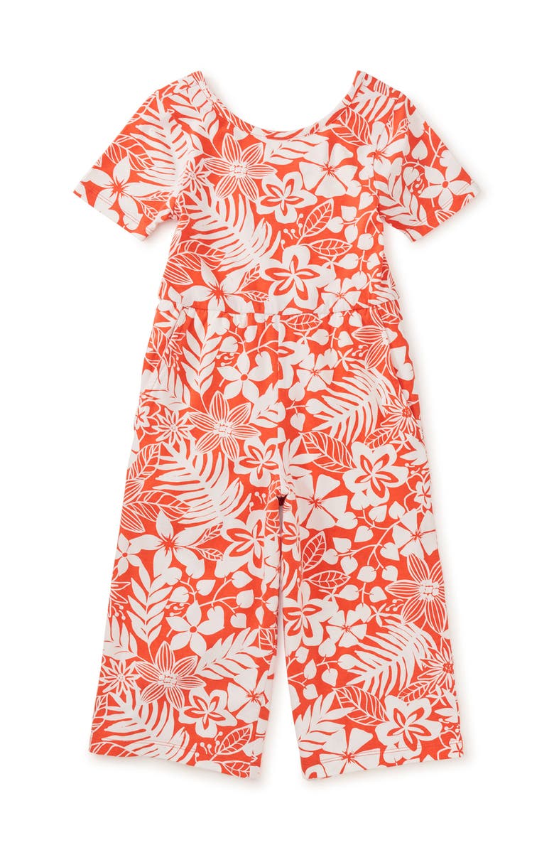 Tea Collection Just for Kicks Jumpsuit, Main, color, Tropical Foliage