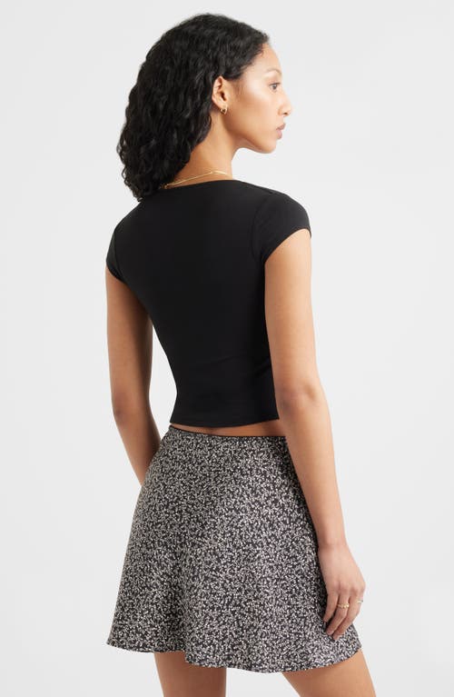 Bp. Butter Rib Square Neck Bodysuit In Black