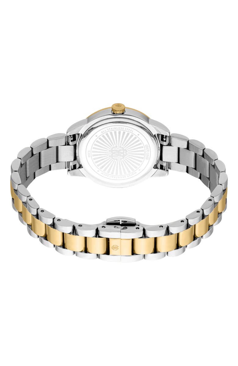 Roberto Cavalli Two-Tone Crystal Bracelet Watch, 30mm, Alternate, color,