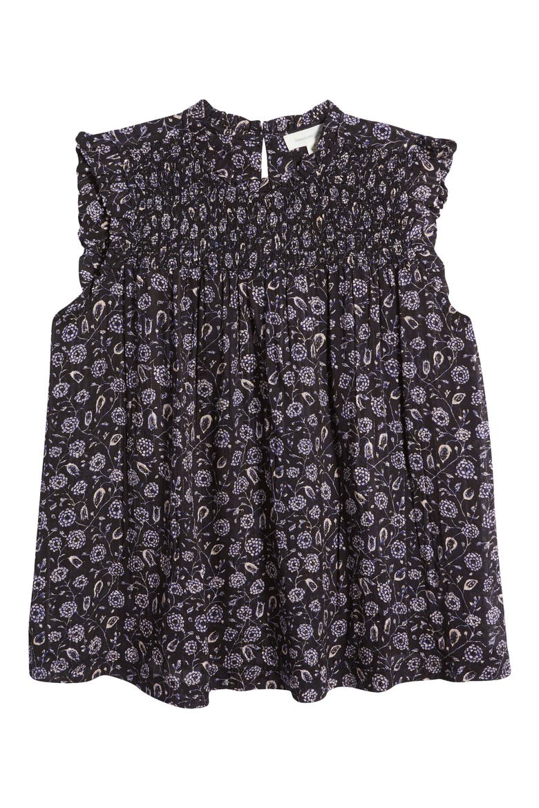 Print Smocked Blouse, Alternate, color, BLACK JESS FLORAL
