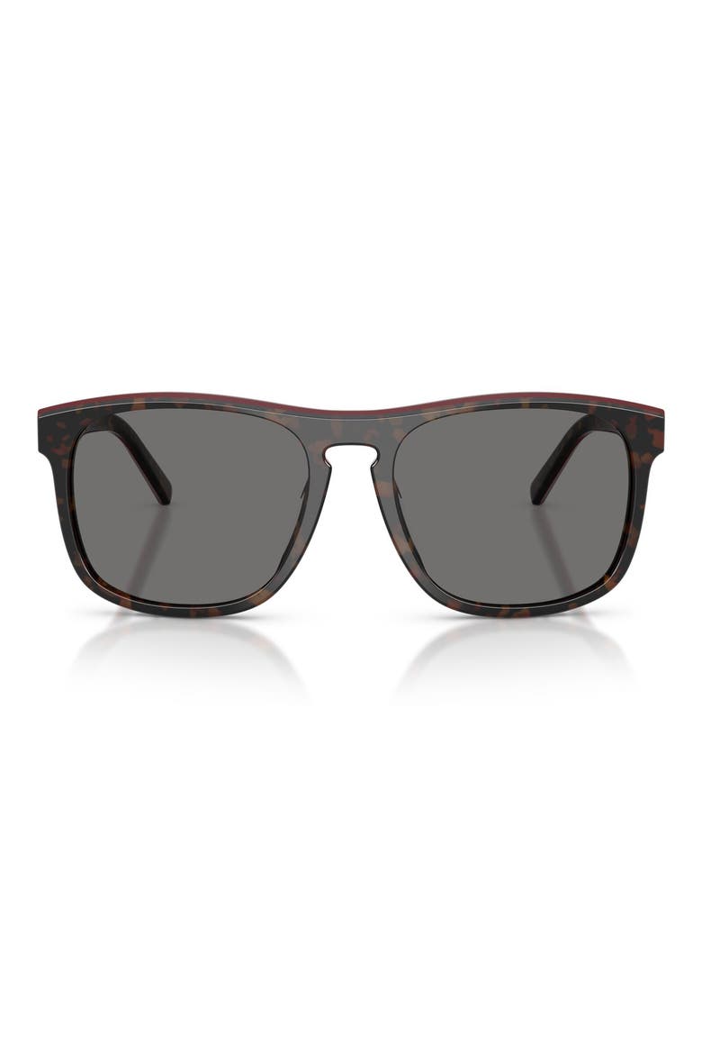 57mm Polarized Square Sunglasses, Main, color, HAVANA/RED/HAVANA / POLAR