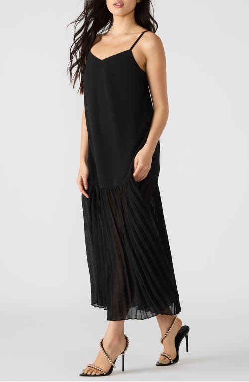 Steve Madden Ember Pleat Hem Sleeveless Maxi Dress In Black