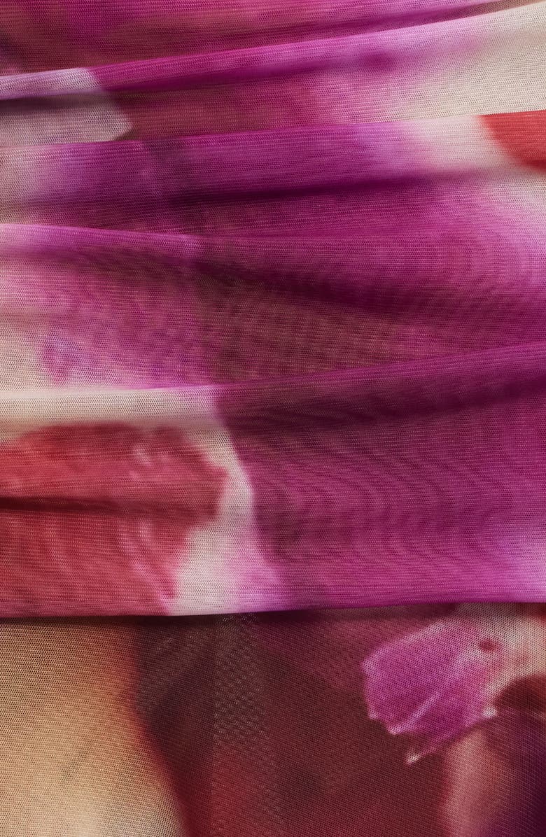 Feners Festa Print Asymmetric Hem Midi Skirt, Alternate, color, Bloom