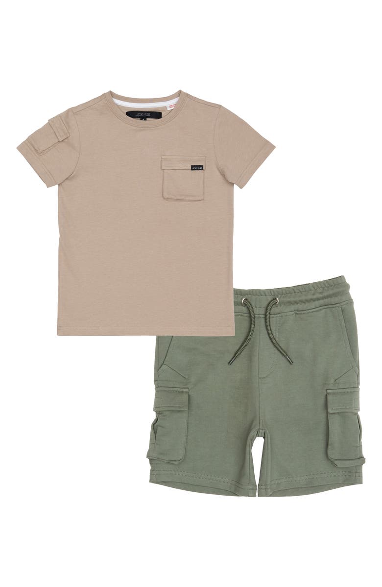 Joe's Jeans Kids' T-Shirt & Knit Cargo Shorts Set, Main, color, 