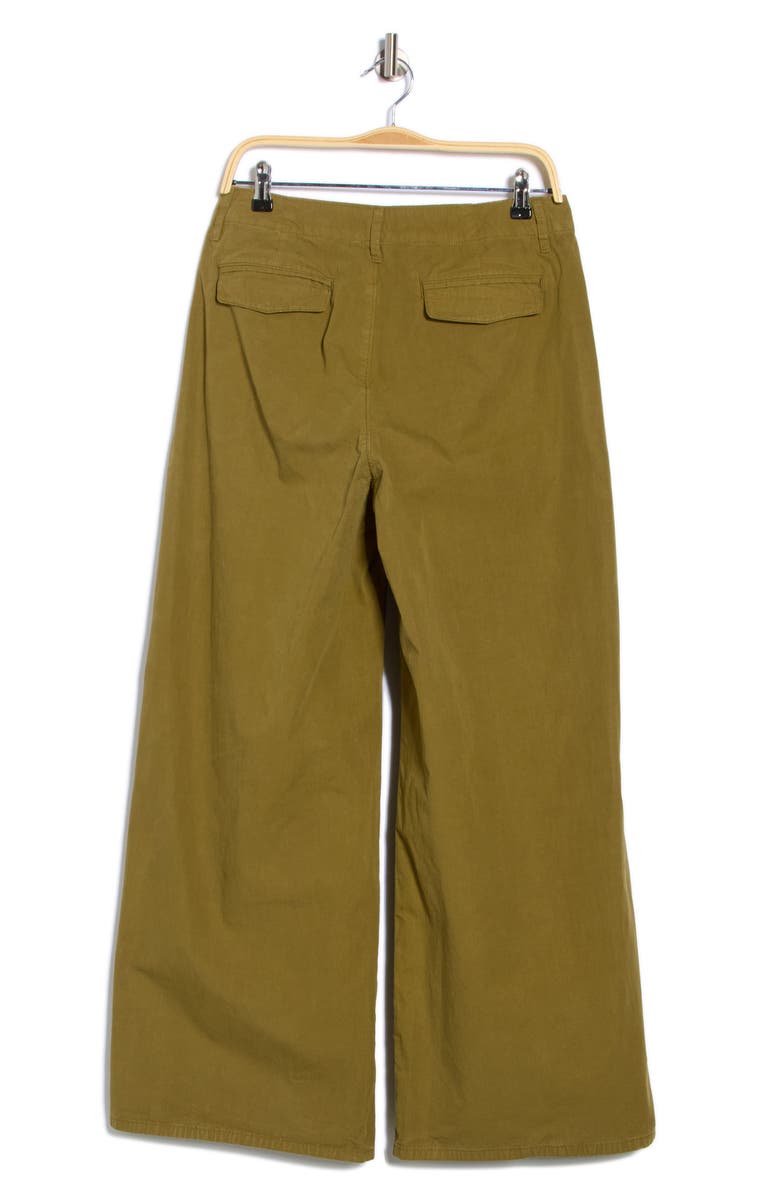 rag & bone Evie High Waist Wide Leg Pants, Alternate, color, Army Green