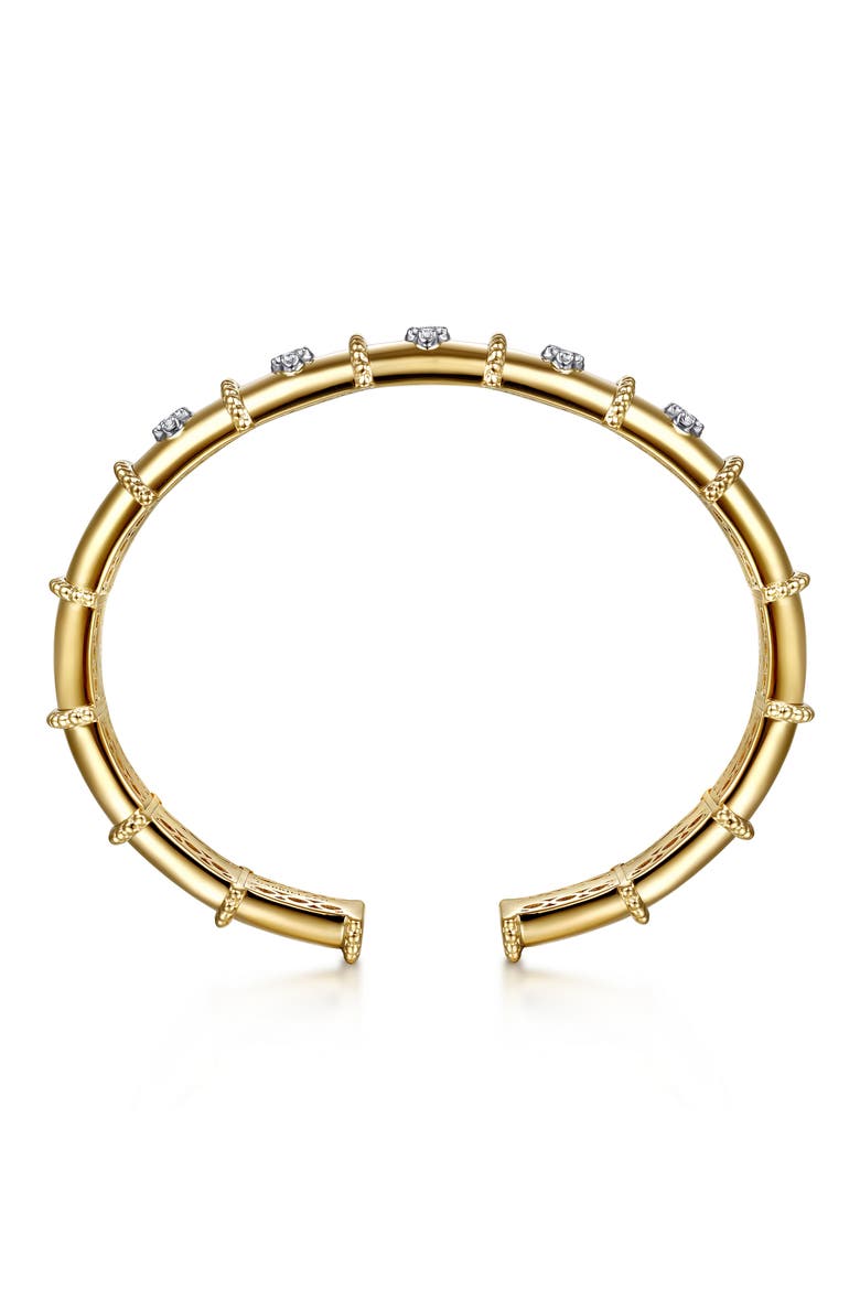 Bujuka 14k Gold Diamond Cuff Bracelet, Alternate, color, 14K YELLOW/ WHITE GOLD