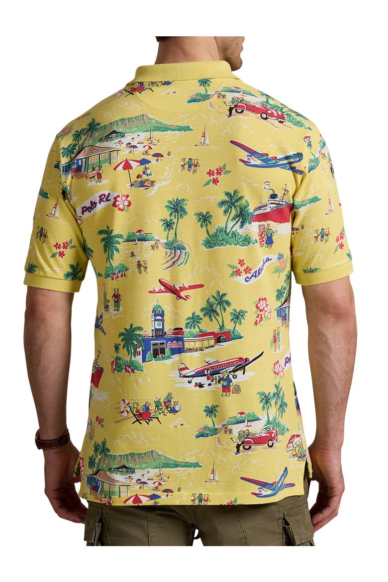 Big & Tall Polo Bear Mesh Polo Shirt, Alternate, color, ON VACA BEAR YELLOW
