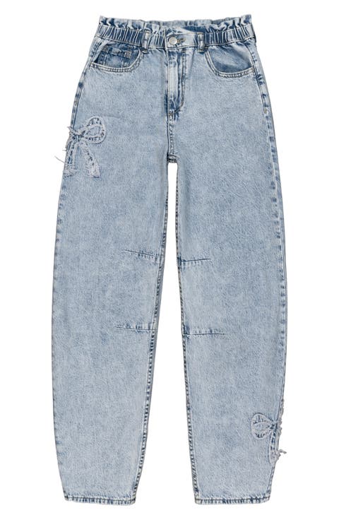 Kids' Raya Bow High Waist Balloon Jeans