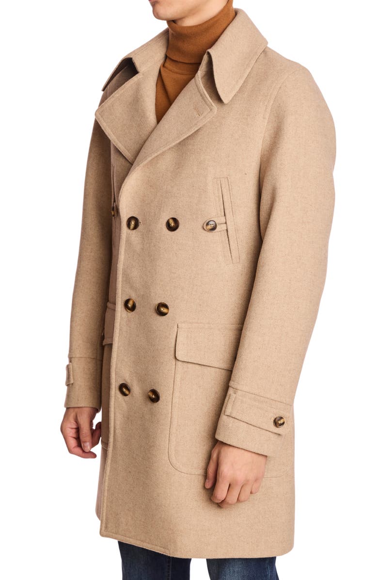 PAISLEY & GRAY Military Double Breasted Overcoat, Alternate, color, Light Tan