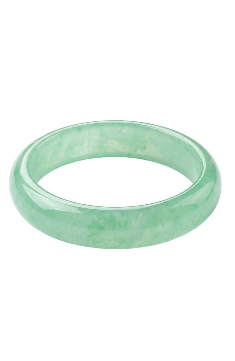 seree Silk Collection Agave Classic Cyan Jade Stone Bangle, Alternate, color, Cyan