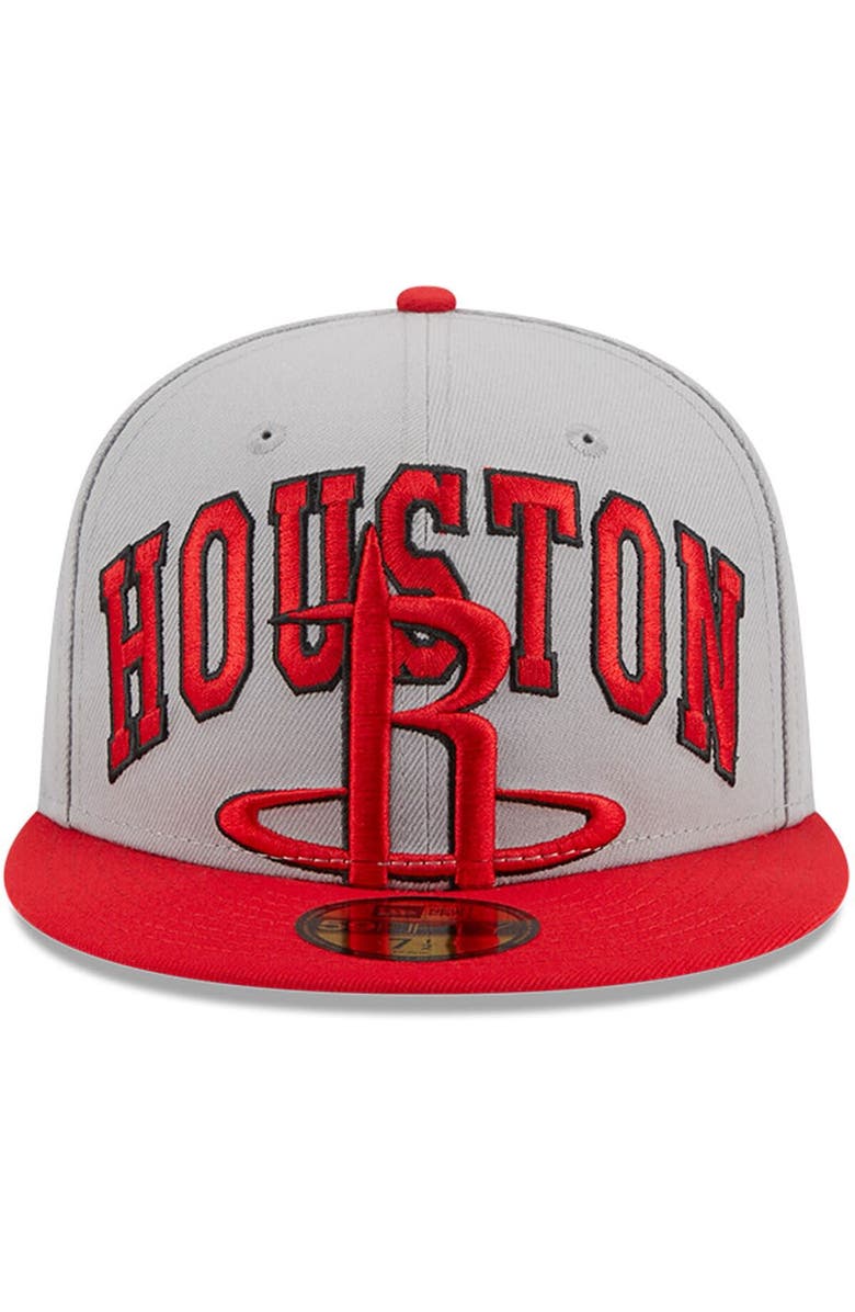 New Era Men's New Era Gray/Red Houston Rockets Tip-Off Two-Tone 59FIFTY Fitted Hat, Alternate, color, Gray