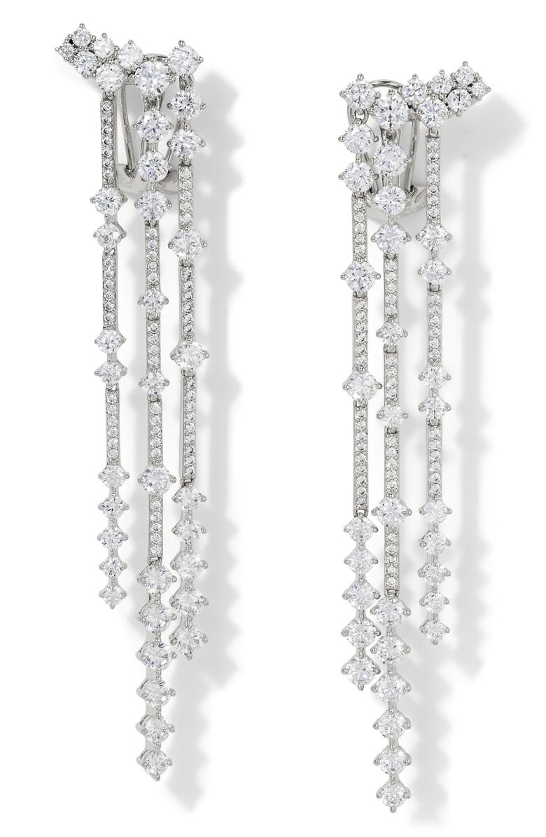Nadri Cassi Pavé Fringe Earrings, Main, color,