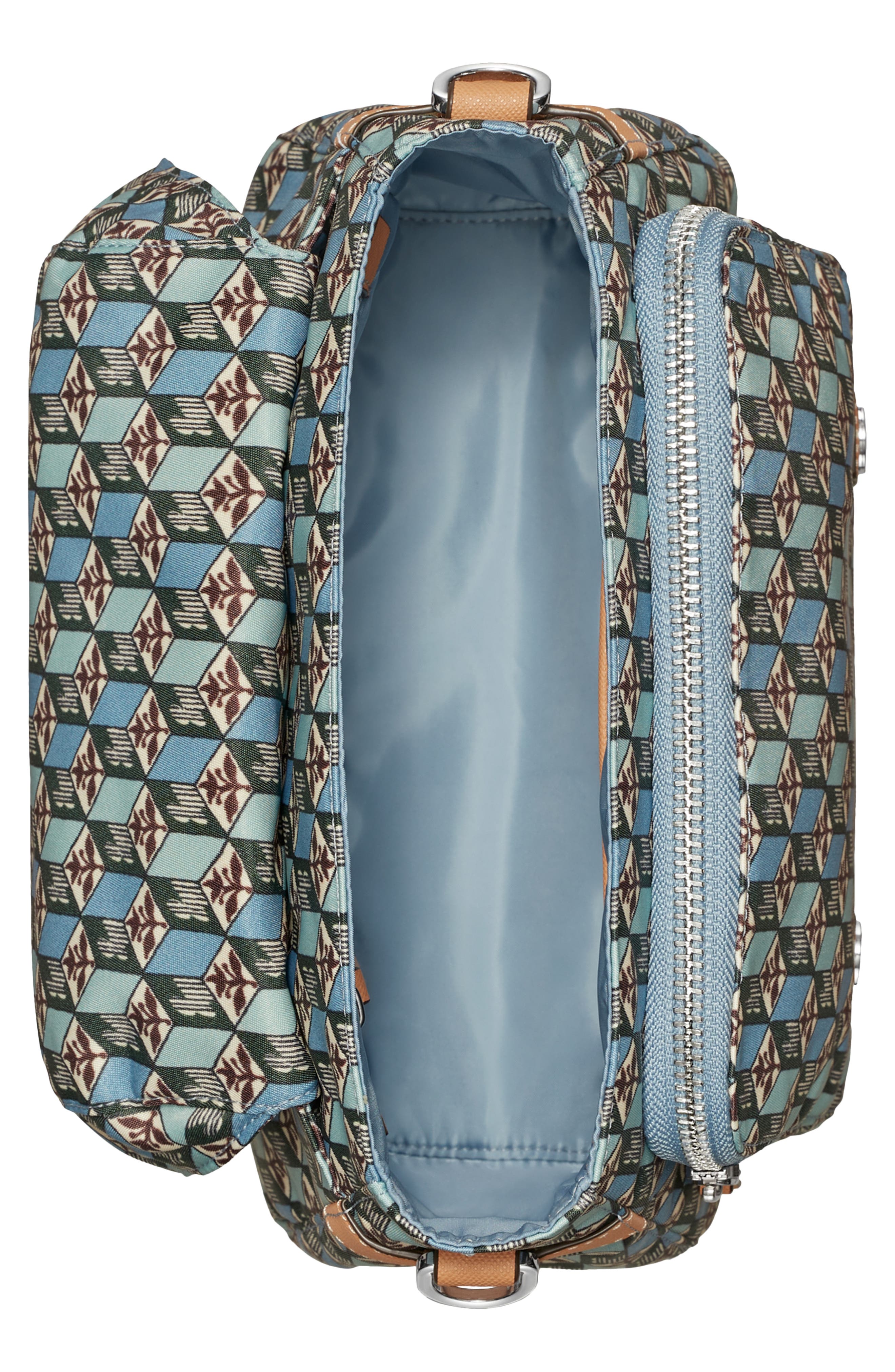 Tory Burch Virginia Printed Recycled Nylon Small Messenger Bag, Alternate, color, 