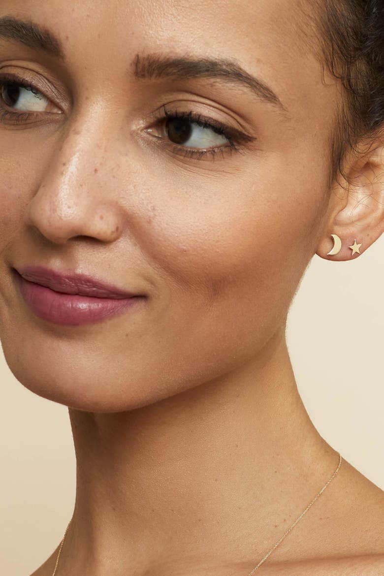14K Yellow Gold Night Sky Studs, Alternate, color, Yellow Gold