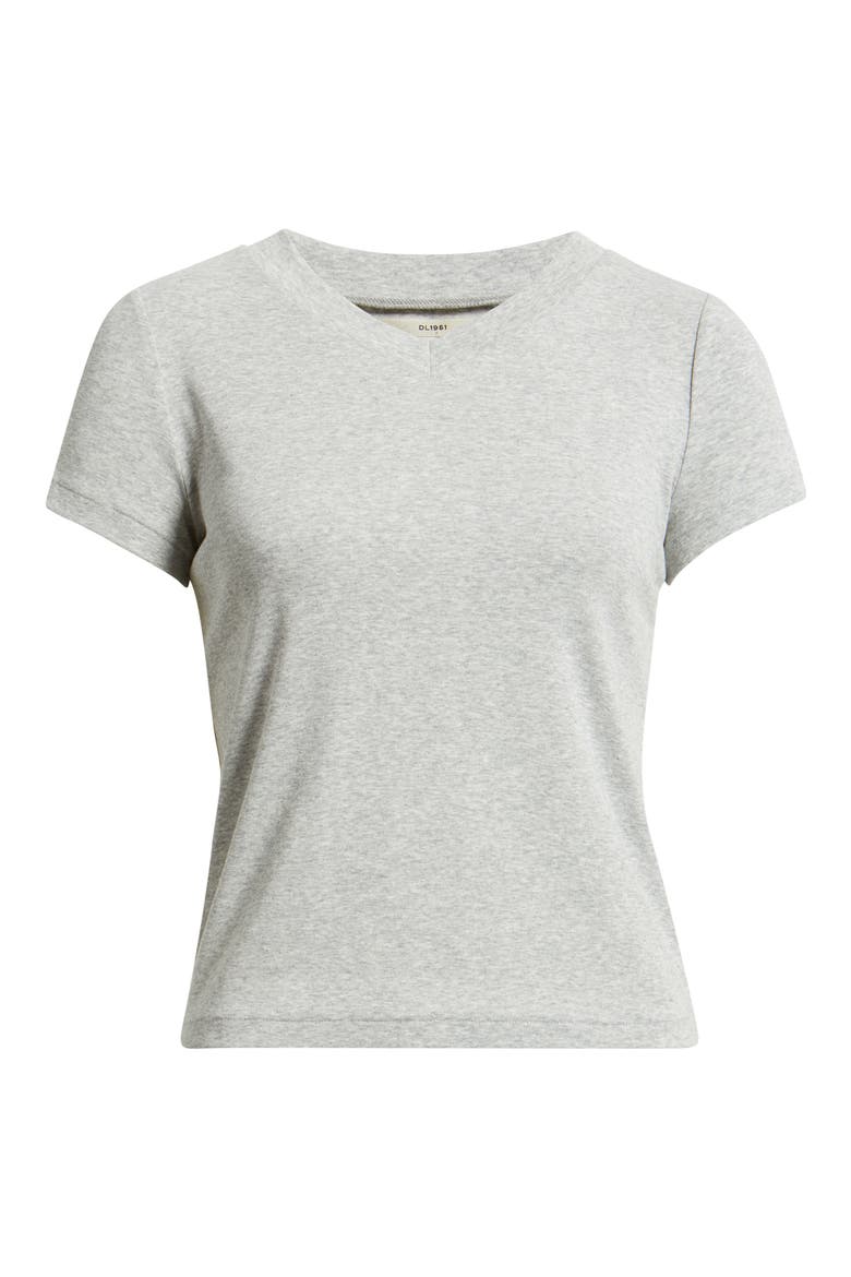 Shrunken V-Neck Tee, Alternate, color, HEATHER GREY