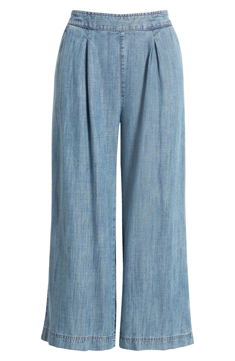 Hatley Crop Wide Leg Chambray Pants, Alternate, color,
