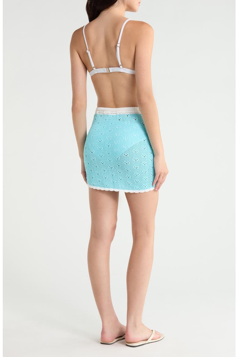 Drawstring Knit Miniskirt, Alternate, color, PRETTY BLUE
