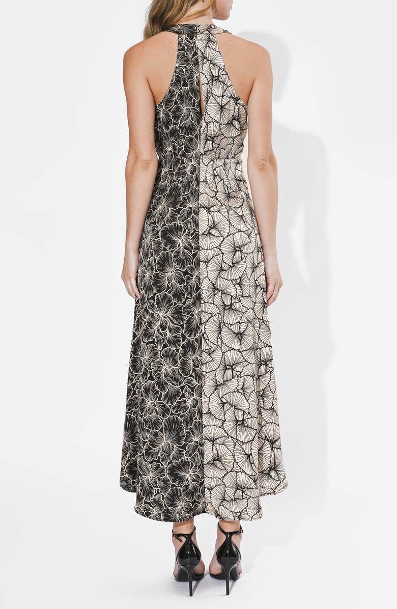 Adelyn Rae Ainsley Floral Reverse Print Sleeveless Dress, Alternate, color, Black/ Cream