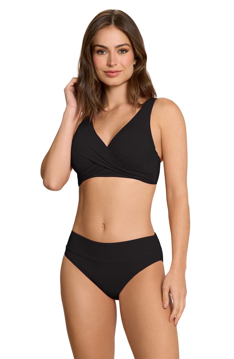 JANTZEN Solid Agnes Banded Hipster Bikini Bottoms, Alternate, color,