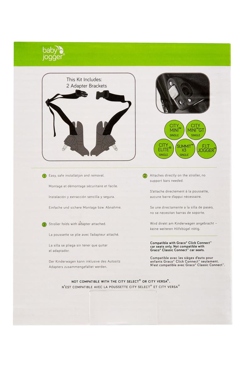 Single Stroller Car Seat Adapter, Alternate, color, BLACK