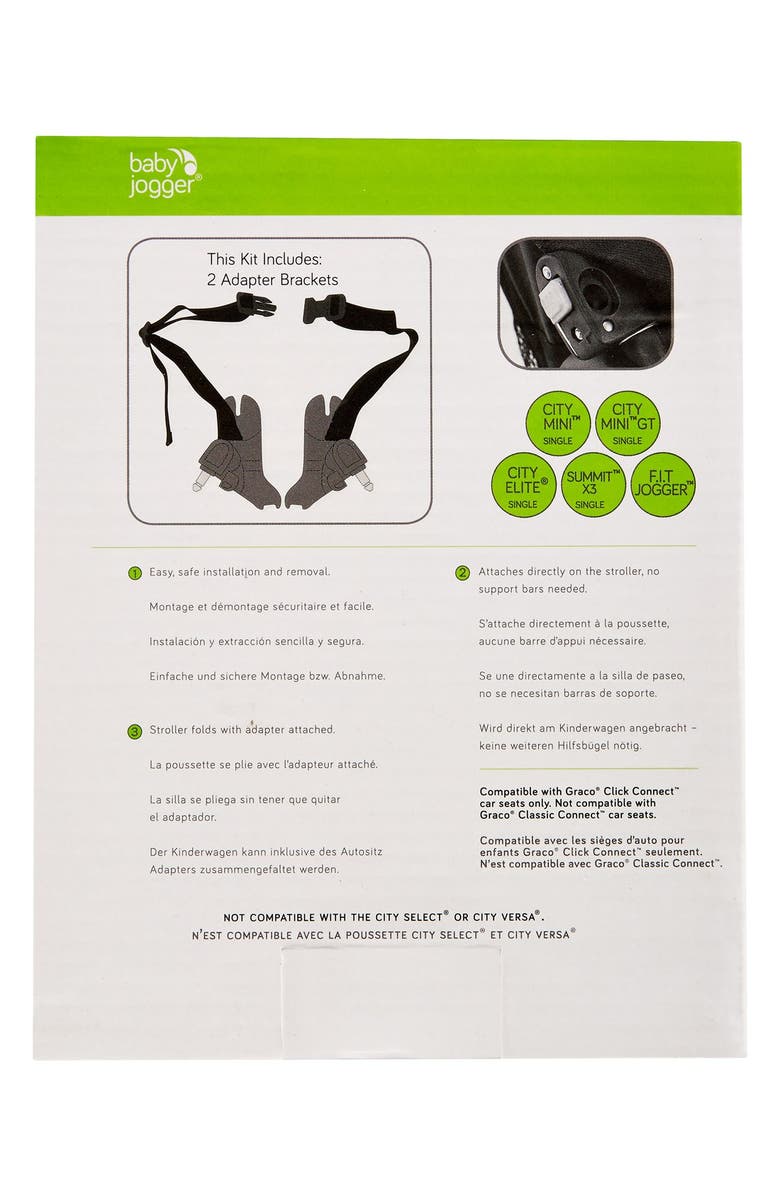 Baby Jogger Single Stroller Car Seat Adapter, Alternate, color, Black