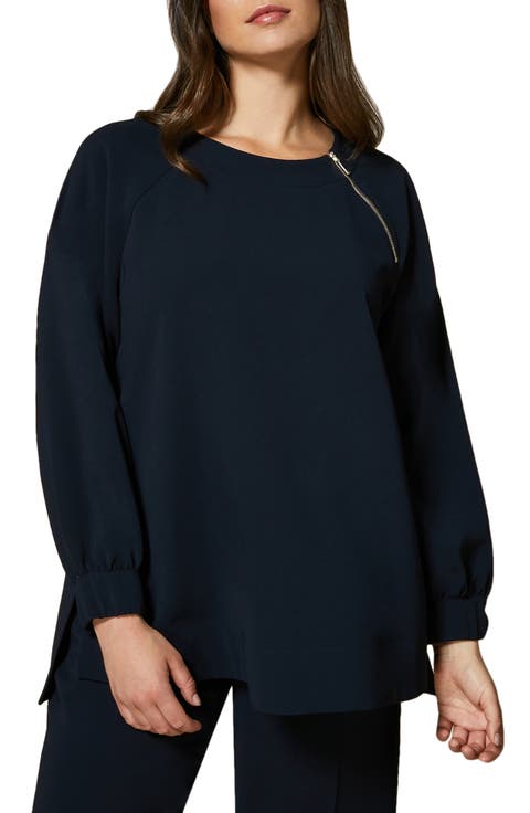 Long Sleeve Zip Detail Tunic