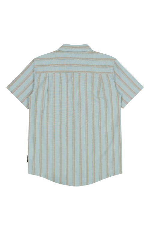 Quiksilver Kids' Oxford Classics Short Sleeve Cotton Button-up Shirt In Green