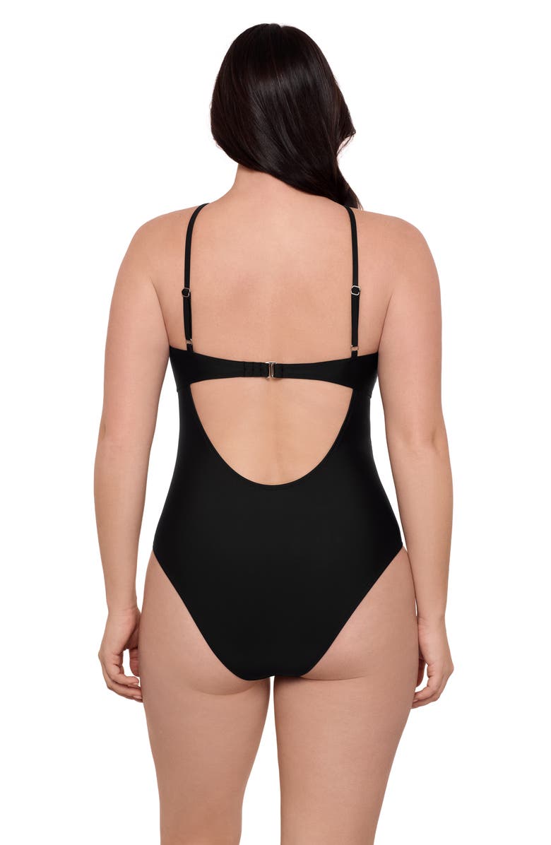 Aqua Green Double Keyhole One Piece, Alternate, color, Black