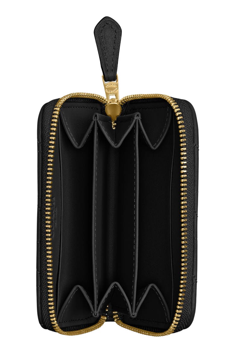 Essential Pillow Quilted Leather Card Case, Alternate, color, B4/BLACK