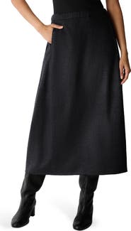 Eileen Fisher Virgin Wool Midi Lantern Skirt
