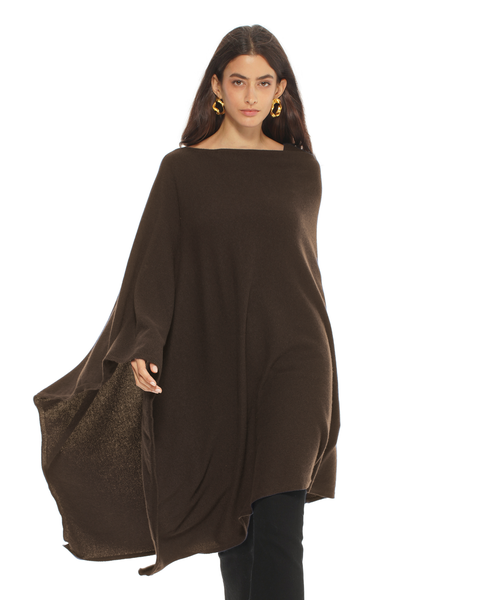 Pure Cashmere Long Poncho