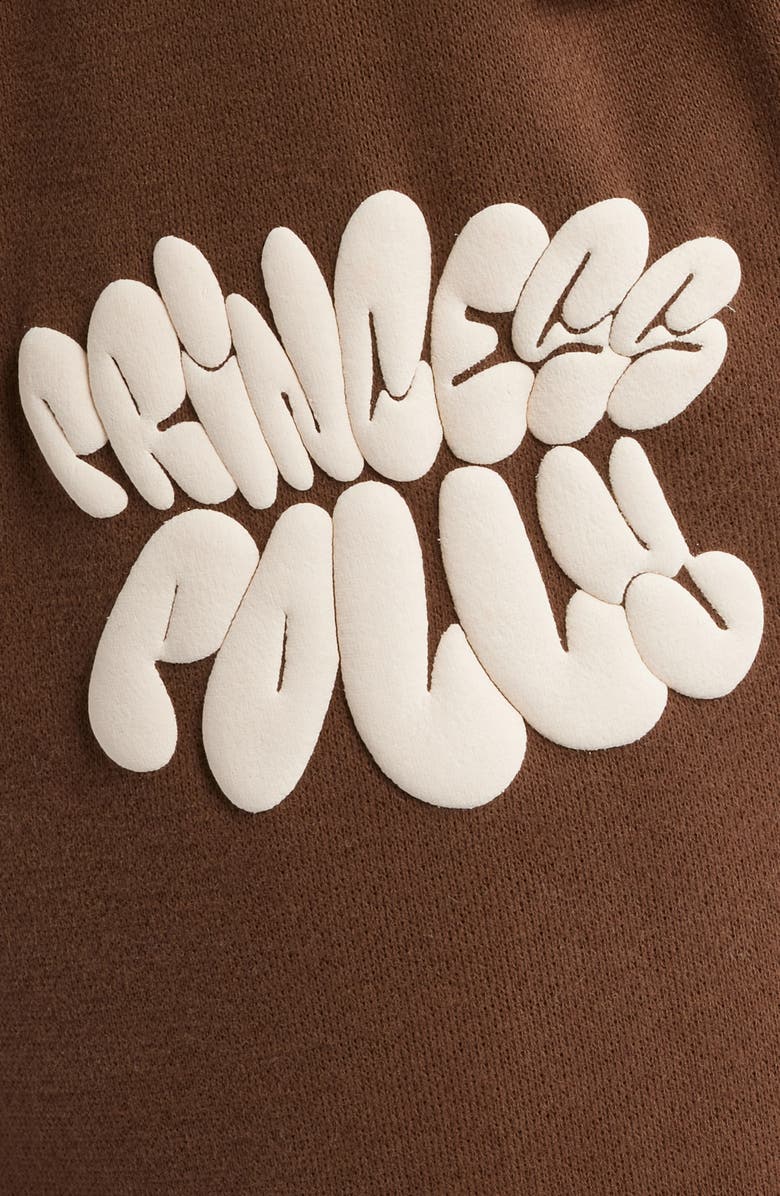 Princess Polly Logo Wide Leg Sweatpants, Alternate, color, Chocolate