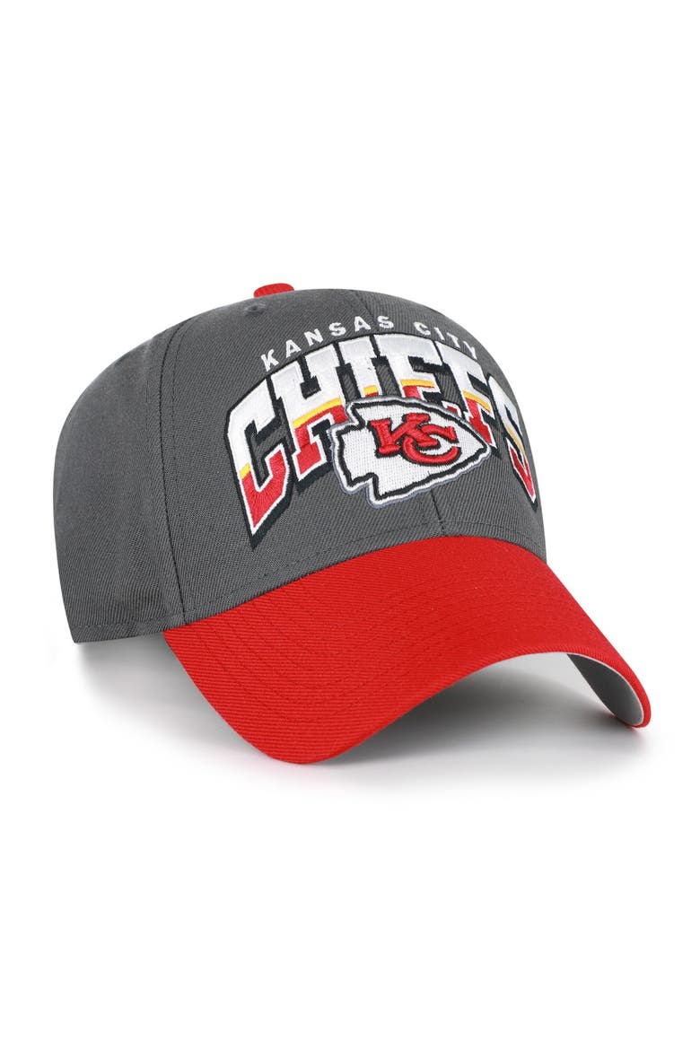 Men's '47 Charcoal Kansas City Chiefs Split Block MVP Adjustable Hat, Alternate, color, Charcoal