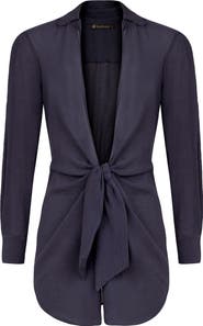 ViX Paula Hermanny Juliete Long Sleeve Cotton Cover-Up Dress