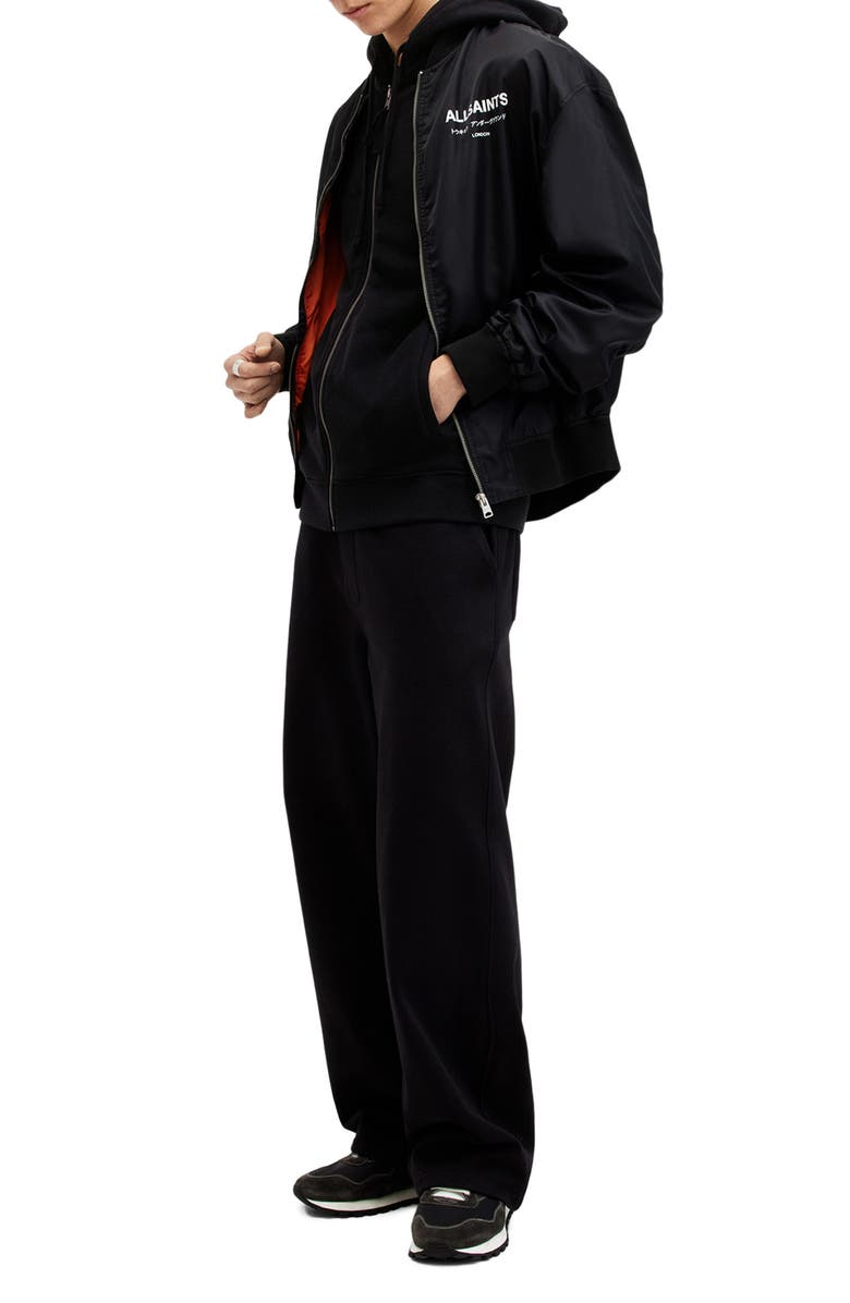 AllSaints Raven Zip Hoodie, Alternate, color, Black