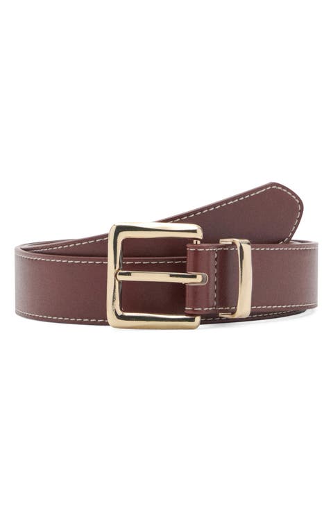 Stitched Square Buckle Belt